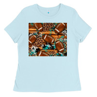 Baby Blue football tumbler Ladies Tee - Artiststas