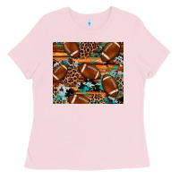 Bubblegum Pink football tumbler Ladies Tee - Artiststas