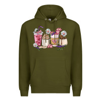 Army Green Mama coffee cup mother's day Premium Hoodie - HowdyJamesFarm