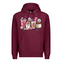 Burgundy Mama coffee cup mother's day Premium Hoodie - HowdyJamesFarm