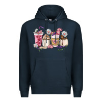 Navy Mama coffee cup mother's day Premium Hoodie - HowdyJamesFarm