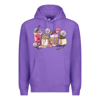 Purple Mama coffee cup mother's day Premium Hoodie - HowdyJamesFarm