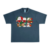 Midnight Navy Christmas Wine Glasses Urban Heavy Tee - MaliasSmallBusiness