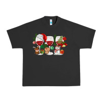 Pigment Black Christmas Wine Glasses Urban Heavy Tee - MaliasSmallBusiness