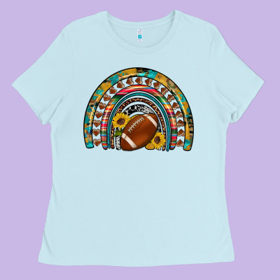 Football Rainbow Ladies Tee Designed By Artiststas