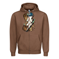 Chestnut Lightning bolt Baseball Zipper Hoodie - HowdyJamesFarm