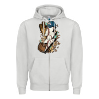 Dove Grey Lightning bolt Baseball Zipper Hoodie - HowdyJamesFarm