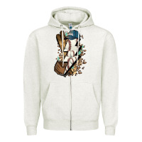 Oatmeal Heather Lightning bolt Baseball Zipper Hoodie - HowdyJamesFarm