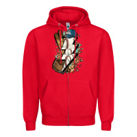 Red Lightning bolt Baseball Zipper Hoodie - HowdyJamesFarm