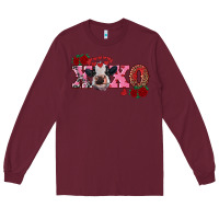 Burgundy xoxo calf Long Sleeve Tee - RanaPortraitStore