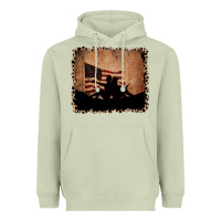Matcha America Western Cowboy and Cowgirl Leopard Frame Heavyweight Hoodie - CowCowDesign