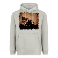America Western Cowboy And Cowgirl Leopard Frame Heavyweight Hoodie | Teevron