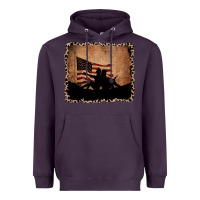 Plum America Western Cowboy and Cowgirl Leopard Frame Heavyweight Hoodie - CowCowDesign
