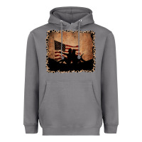 Storm America Western Cowboy and Cowgirl Leopard Frame Heavyweight Hoodie - CowCowDesign