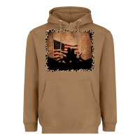 Toasted Coconut America Western Cowboy and Cowgirl Leopard Frame Heavyweight Hoodie - CowCowDesign