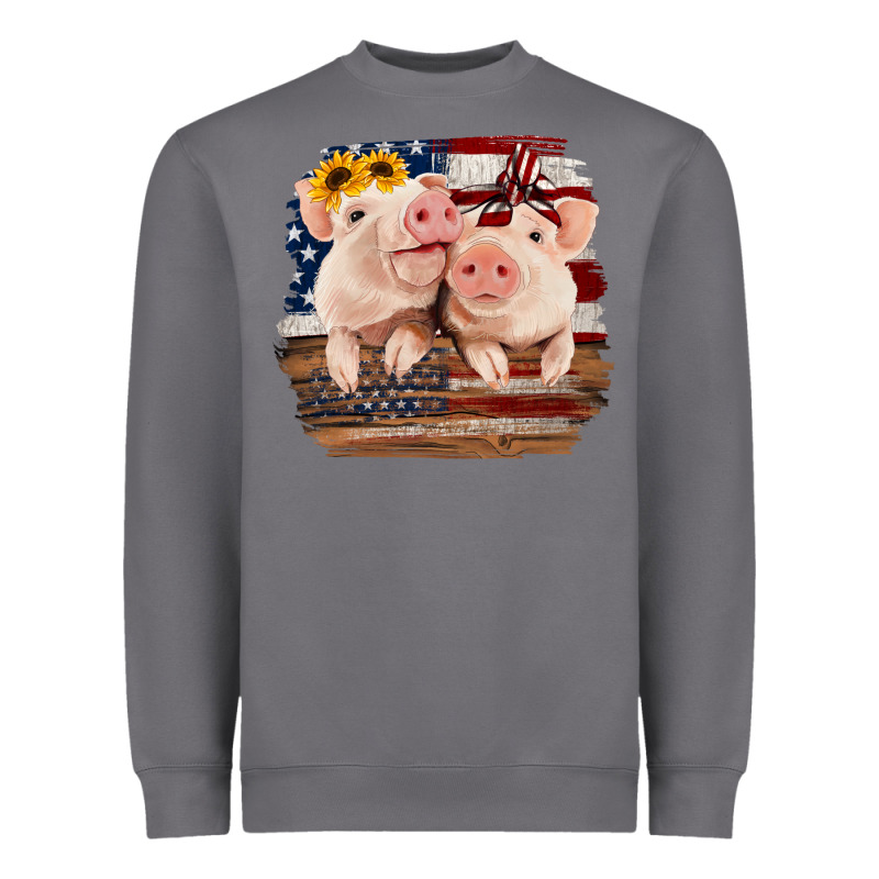 Cute Couple American Pigs Heavyweight Sweatshirt by Bettercallsaul | Teevron