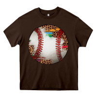 Chocolate Brown western baseball leopard serape pattern Heavy Core Tee - Artiststas