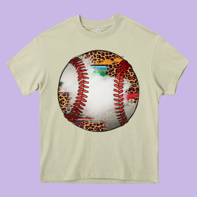Western Baseball Leopard Serape Pattern Heavy Core Tee Designed By Artiststas