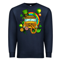 Navy St. Patrick's school bus Premium Sweatshirt - OliviaCreatesArt