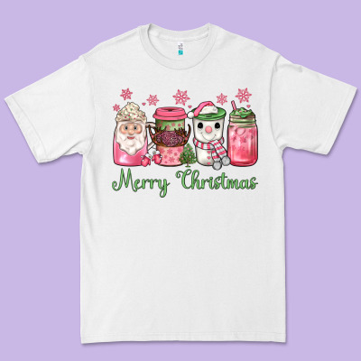 Pink  Merry Christmas Coffee Premium Tee Designed By Jahusdesignshop