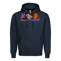 Navy Peace love Basketball Zipper Hoodie - HowdyJamesFarm