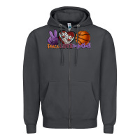 Smoke Peace love Basketball Zipper Hoodie - HowdyJamesFarm