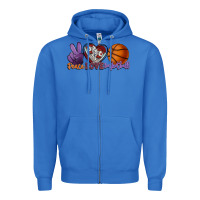 True Royal Peace love Basketball Zipper Hoodie - HowdyJamesFarm
