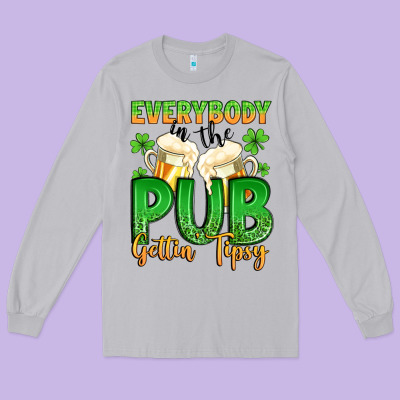 Everybody In The Pub Gettin Tipsy Long Sleeve Tee Designed By Artiststas