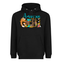 Black American Girl, western Cowhide Heavyweight Hoodie - CowCowDesign