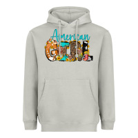 Moon Dust American Girl, western Cowhide Heavyweight Hoodie - CowCowDesign