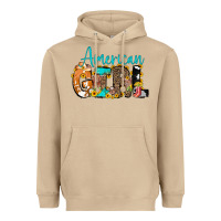 Mushroom American Girl, western Cowhide Heavyweight Hoodie - CowCowDesign