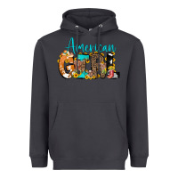 Smoke American Girl, western Cowhide Heavyweight Hoodie - CowCowDesign