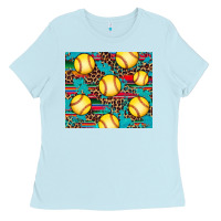 Baby Blue softball Ladies Tee - Artiststas