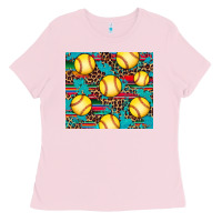 Bubblegum Pink softball Ladies Tee - Artiststas