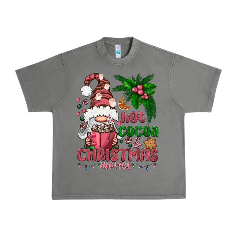 Pink Christmas Hot Cocoa And Christmas Movies Urban Heavy Tee by NancyCooperArtShop | Teevron