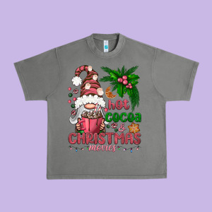 Pink Christmas Hot Cocoa And Christmas Movies Urban Heavy Tee Designed By Nancycooperartshop