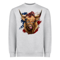 Heather Grey American Highland Cow Heavyweight Sweatshirt - Bettercallsaul