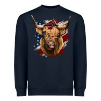Navy American Highland Cow Heavyweight Sweatshirt - Bettercallsaul