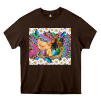 Chocolate Brown easter farm chicken chick rooster daisys butterfly sunflower eggs glit Heavy Core Tee - Artiststas