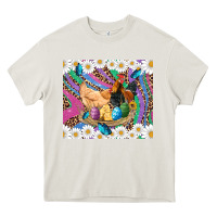 Cream easter farm chicken chick rooster daisys butterfly sunflower eggs glit Heavy Core Tee - Artiststas