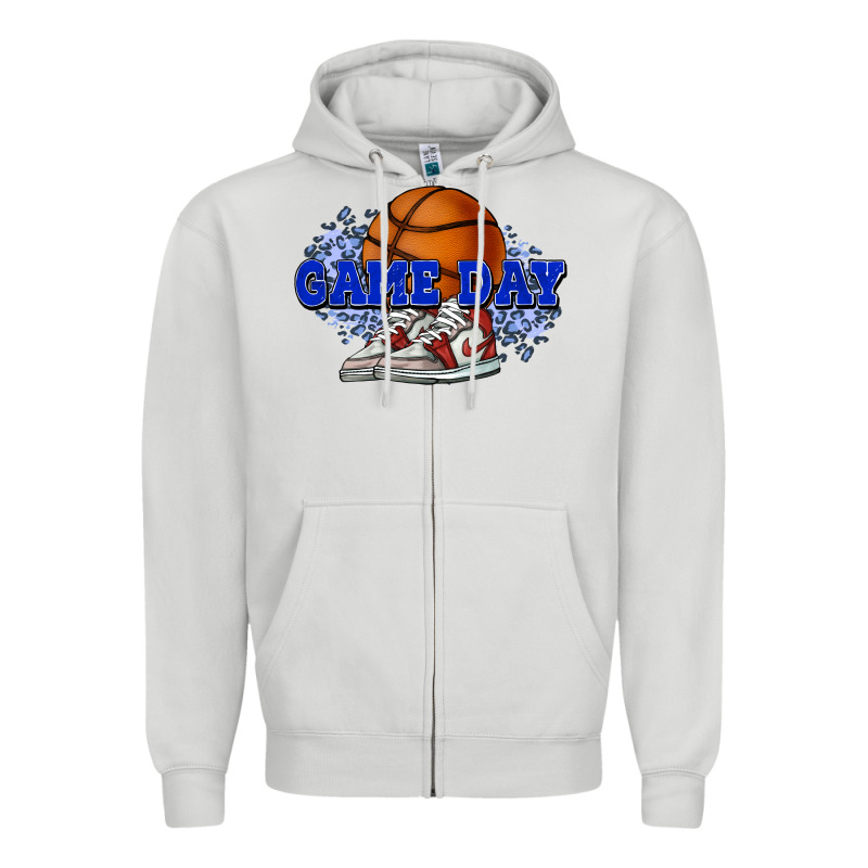 Game Day Basketball Zipper Hoodie by HowdyJamesFarm | Teevron
