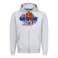 Heather Grey game day basketball Zipper Hoodie - HowdyJamesFarm