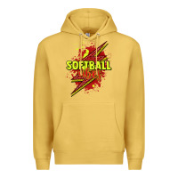 Antique Gold Softball vibes lightning bolt Premium Hoodie - HowdyJamesFarm