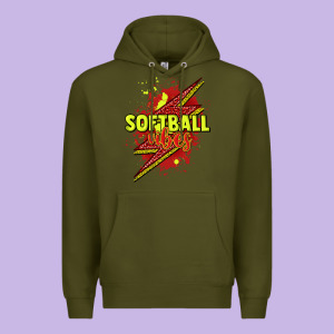 Softball Vibes Lightning Bolt Premium Hoodie Designed By Howdyjamesfarm