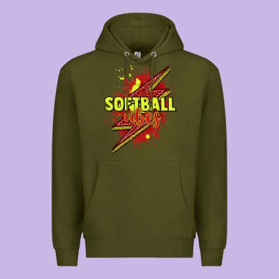 Softball Vibes Lightning Bolt Premium Hoodie Designed By Howdyjamesfarm