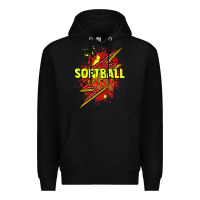 Black Softball vibes lightning bolt Premium Hoodie - HowdyJamesFarm