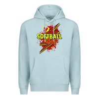 Blue Mist Softball vibes lightning bolt Premium Hoodie - HowdyJamesFarm