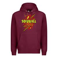 Burgundy Softball vibes lightning bolt Premium Hoodie - HowdyJamesFarm