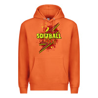 Carrot Softball vibes lightning bolt Premium Hoodie - HowdyJamesFarm