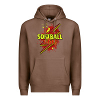 Chestnut Softball vibes lightning bolt Premium Hoodie - HowdyJamesFarm